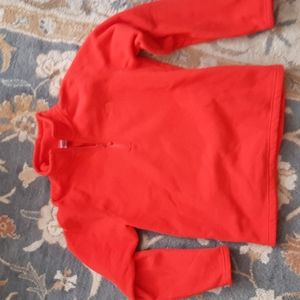 Red-Orange TNF Quarter Zip Cotton Blend Pullover Jacket/Sweater